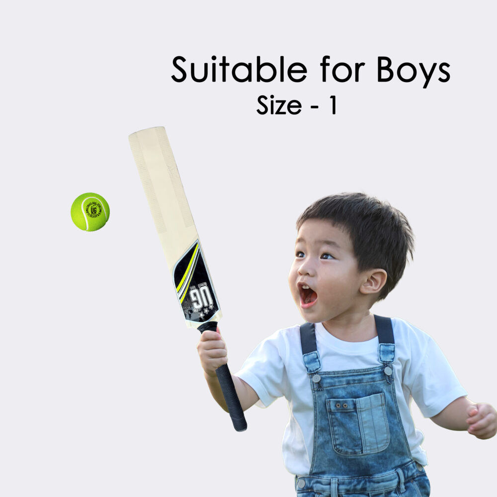 UG Popular Willow Cricket Bat for Kids – Size 1, Light Green - Image 4