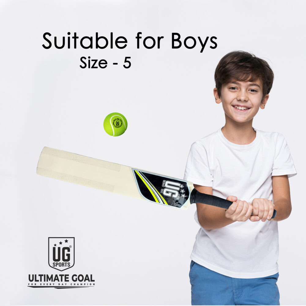 UG Popular Willow Cricket Bat for Kids – Size 5, Light Green - Image 4