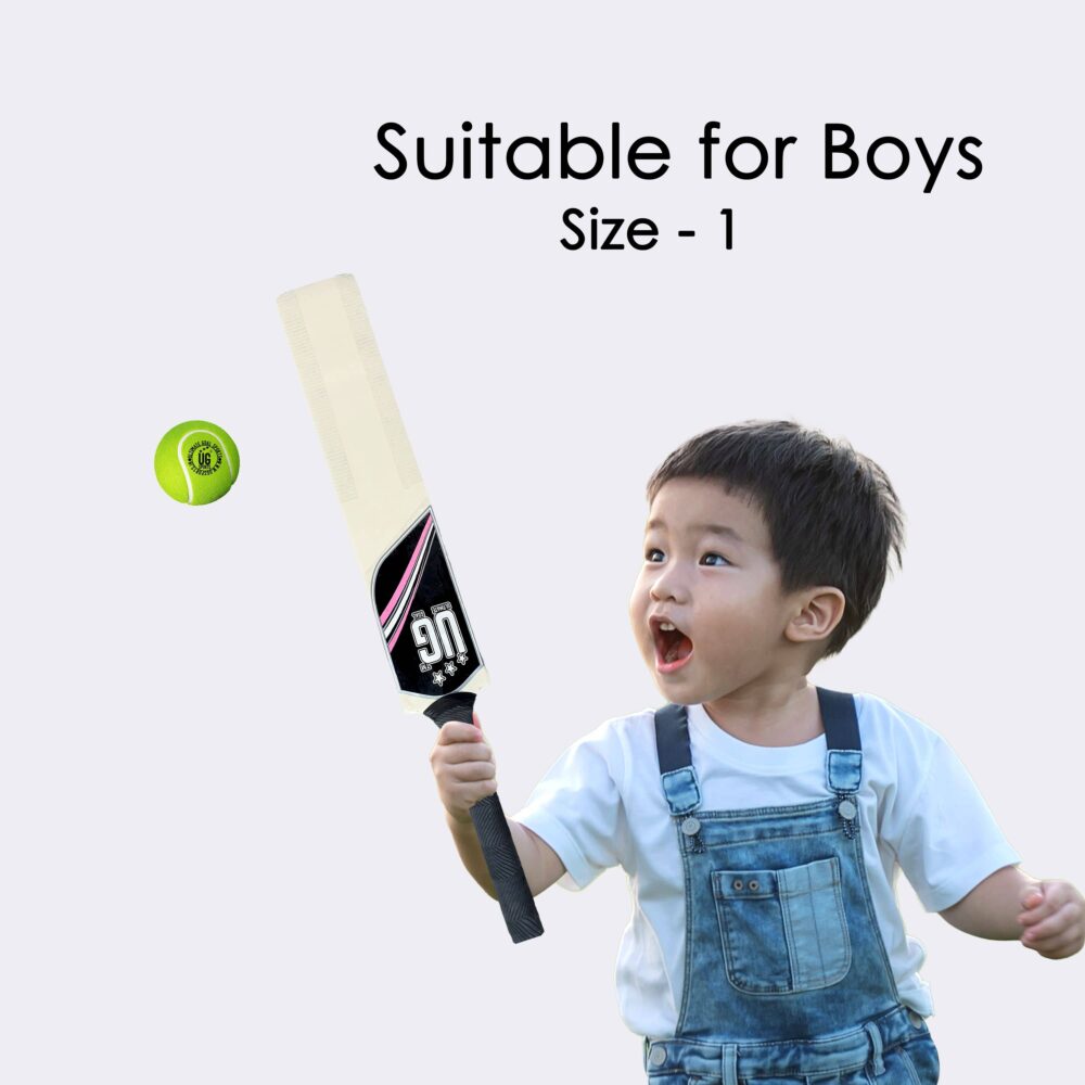 UG Popular Willow Cricket Bat for Kids – Size 1, Pink Color - Image 5