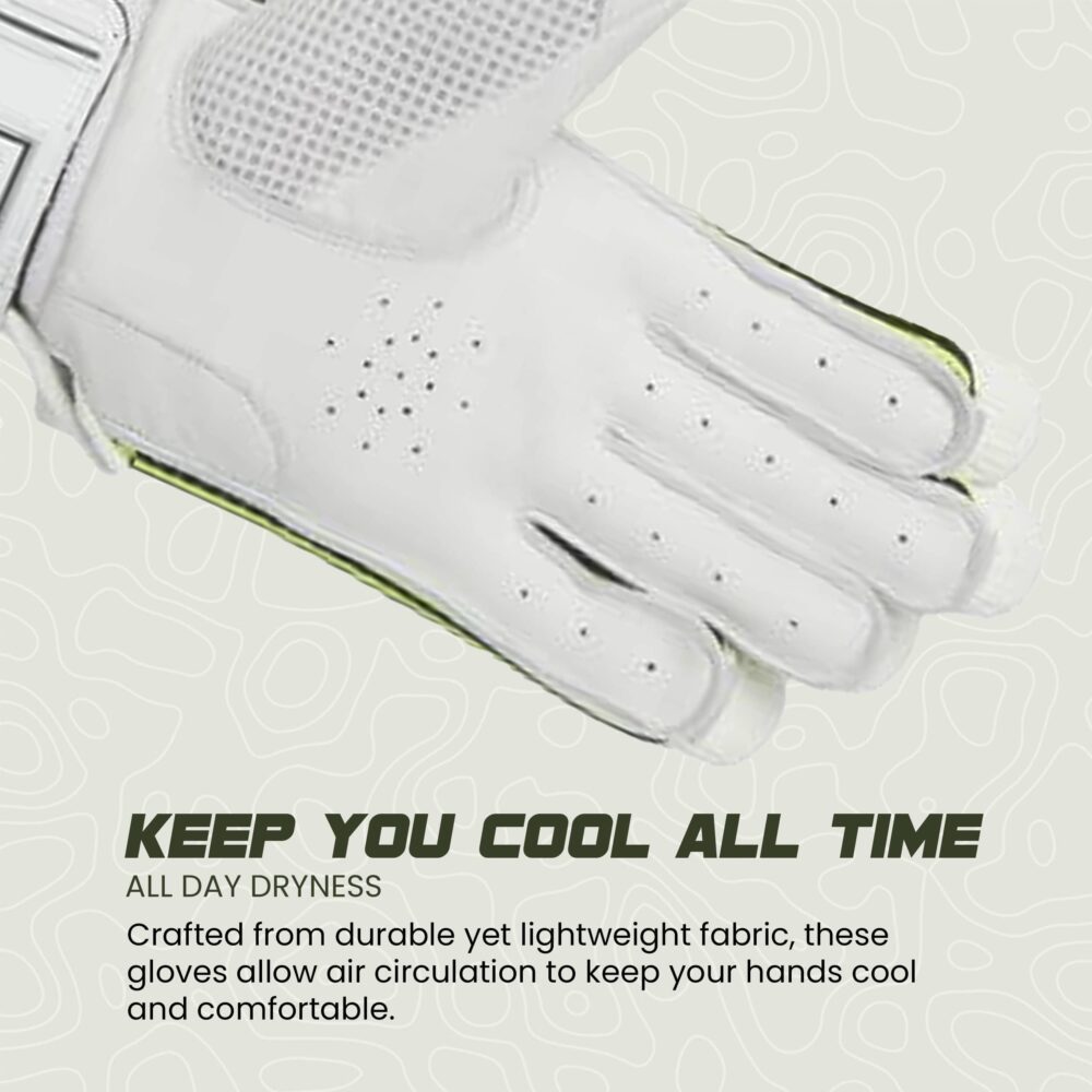 UG Cricket Leather Green Batting Gloves for Adult (Titanuim Series) - Image 6