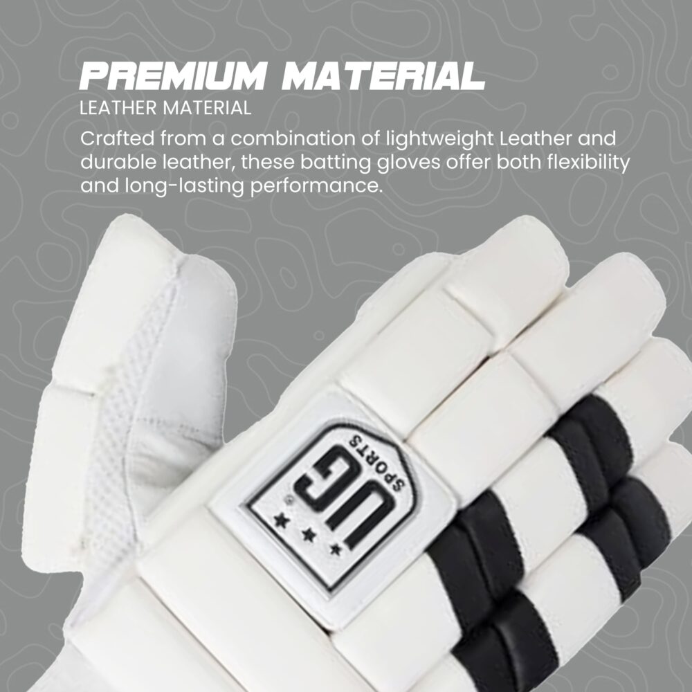 UG Cricket Leather Black Batting Gloves for Youth (Titanium Series) - Image 3