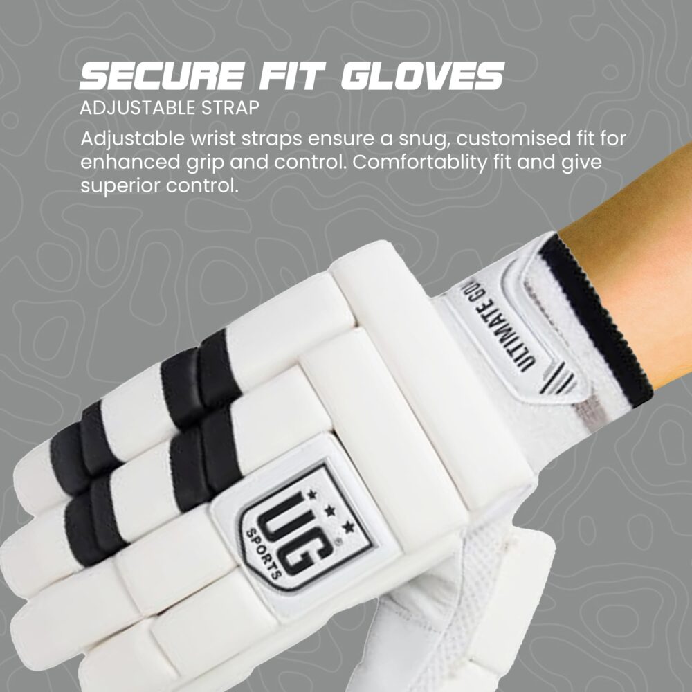 UG Cricket Leather Black Batting Gloves for Youth (Titanium Series) - Image 4