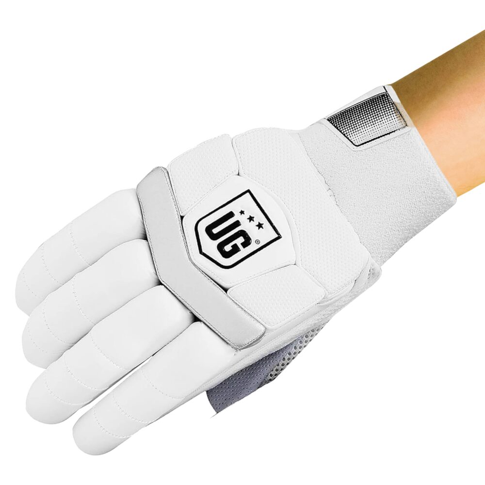 UG Cricket Leather White Batting Gloves for Youth (Test Series) - Image 6