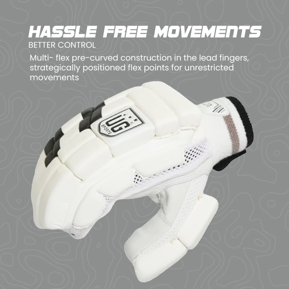 UG Cricket Leather Black Batting Gloves for Youth (Titanium Series) - Image 5