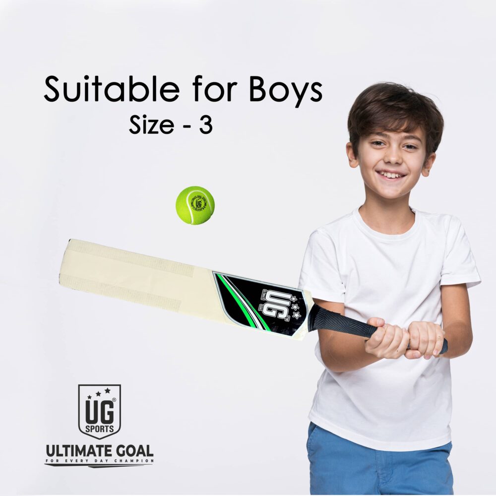 UG Popular Willow Cricket Bat for Kids – Size 3, Green - Image 5