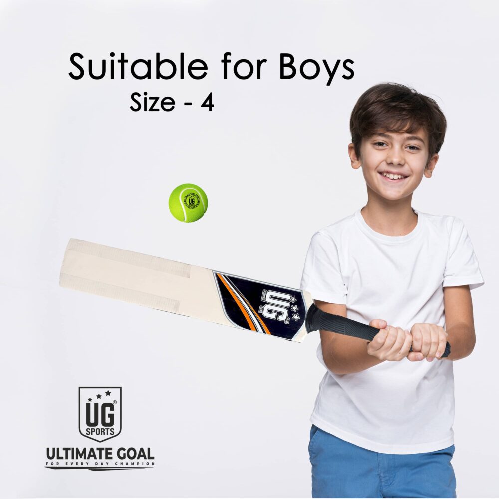 UG Popular Willow Cricket Bat for Kids – Size 4, Orange - Image 5