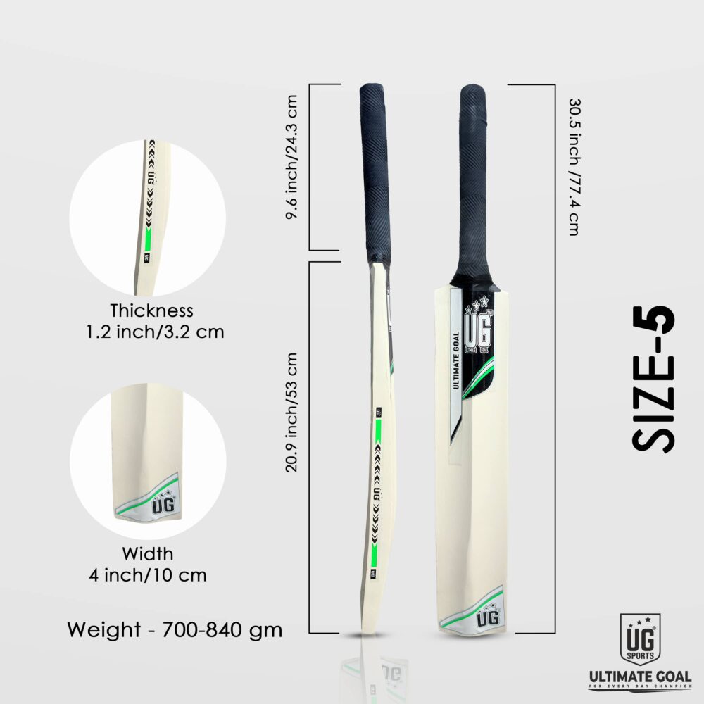 UG Popular Willow Cricket Bat for Kids – Size 5, Green - Image 4